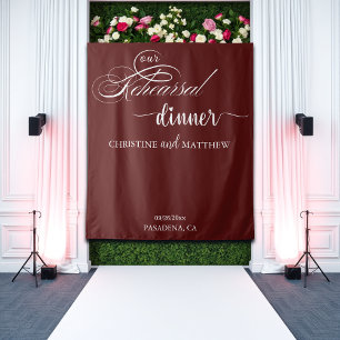 Tenture Élégant Script Burgundy Répétition Dîner Contexte