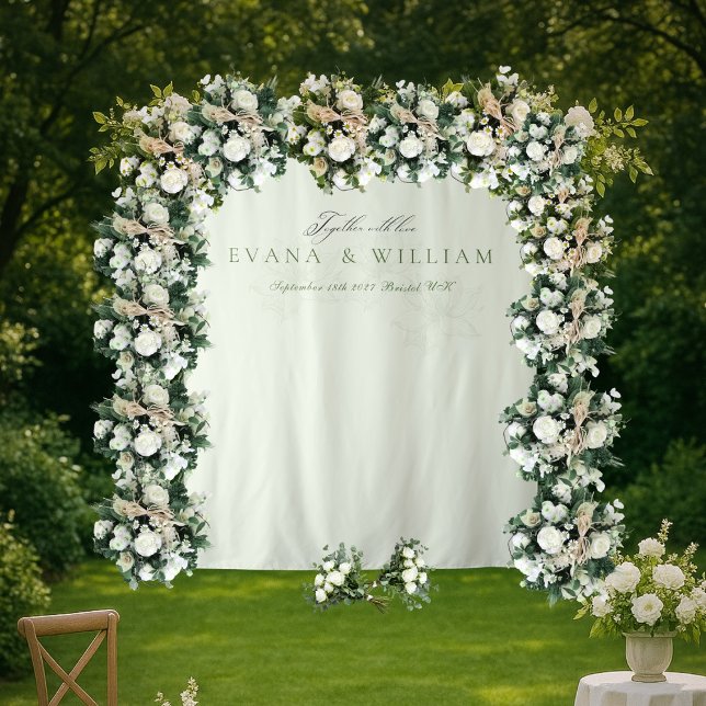 Tenture Elegant  script  Sage Green  wedding backdrop (Créateur téléchargé)