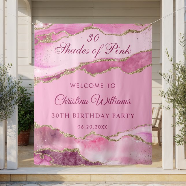 Tenture Elegant Shades of Pink Birthday Party Backdrop (Elegant Shades of pink Birthday Party Backdrop)