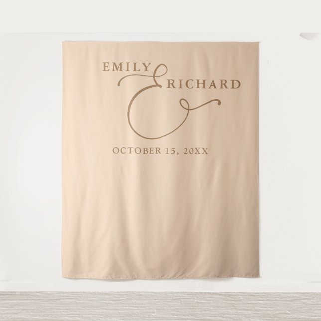 Tenture Elegant Soft Peach Mariage fond photo (Devant)