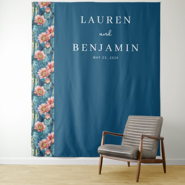 Tenture Elegant Teal Floral Border (En situation)