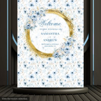 Elégante aquarelle Dusty Bleu Mariage or