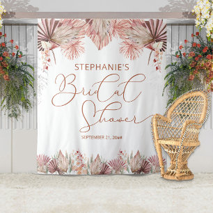 Tenture Élégante calligraphie palme séchée Baby Shower boh