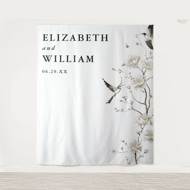 Tenture Elégante Chinoiserie moderne Mariage Photo fond (Devant)