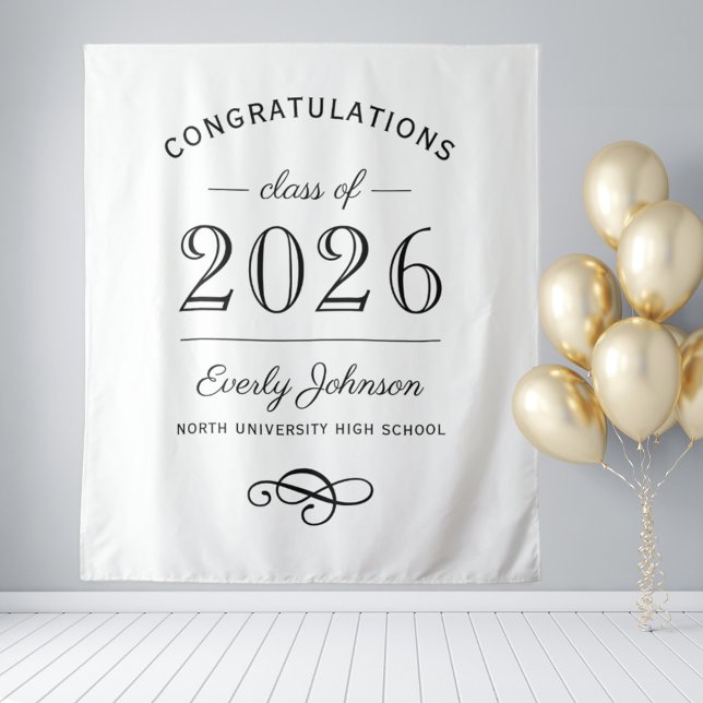 Tenture Élégante Classe Moderne 2026 Fond Blanc (Créateur téléchargé)