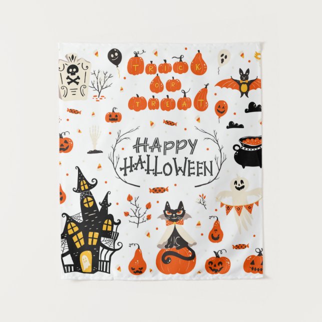 Tenture Eléments de design Halloween. Cliparts d'Halloween (Devant)