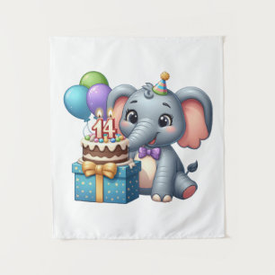 Tenture Éléphant 14e anniversaire