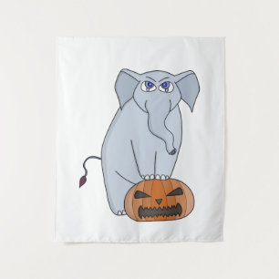 Tenture Eléphant citrouille
