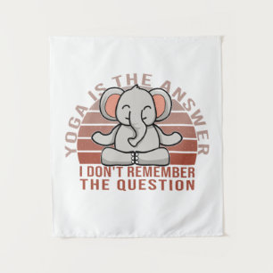 Tenture Éléphant mignon drôle faisant du yoga. conception