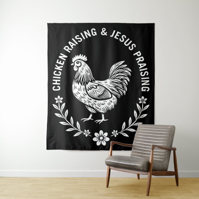 Tenture Élevage de poulet et collecte de Jésus (En situation)