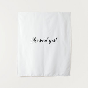 Tenture Elle a dit oui fond Bannière de Baby Shower