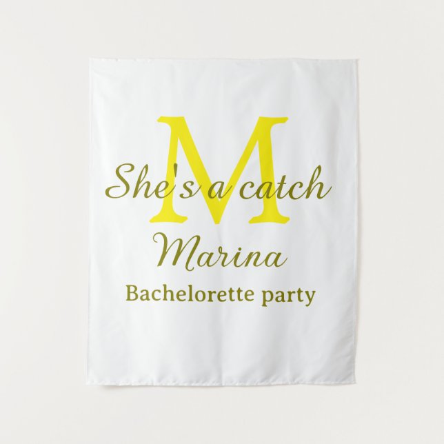 Tenture Elle est un parti de filles à l'alphabet monogramm (Devant)