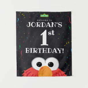 Tenture Elmo Bienvenue pour le 1er anniversaire