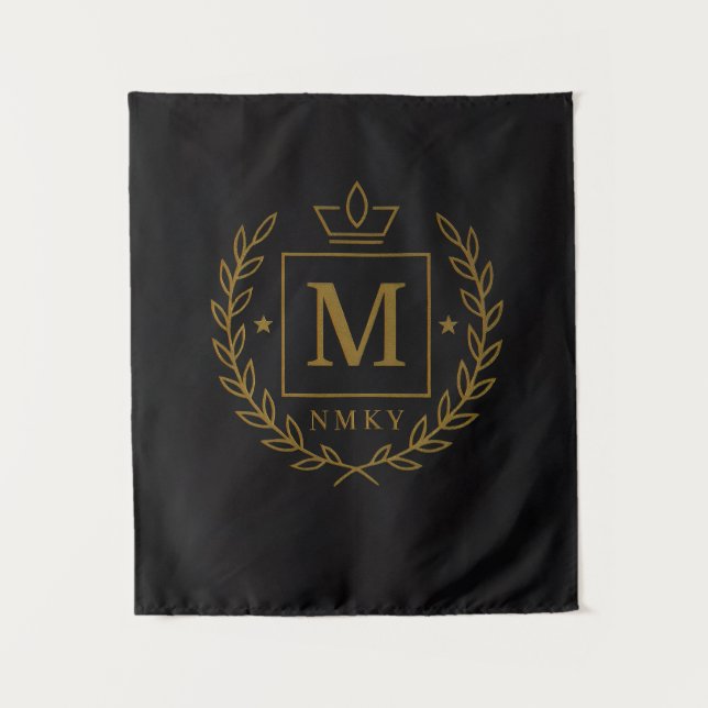Tenture "Emblème Royal NMKY – Monogramme M Crest Design" (Devant)