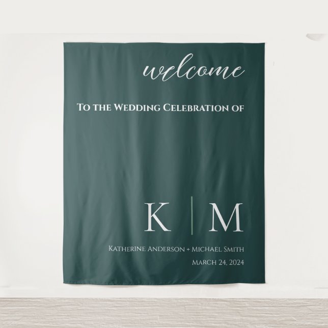 Tenture Emerald Green et White-Mariage- (Devant)
