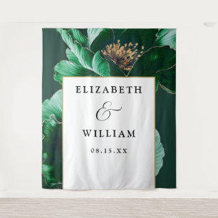 Tenture Emerald Green Floral Mariage Fond photo
