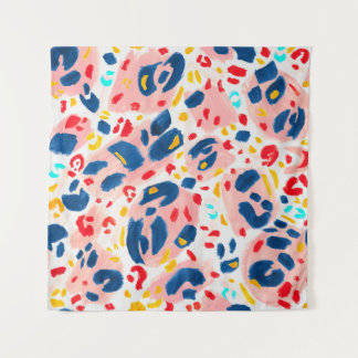 Tenture Empreinte de léopard : aquarelle peinte à la main.