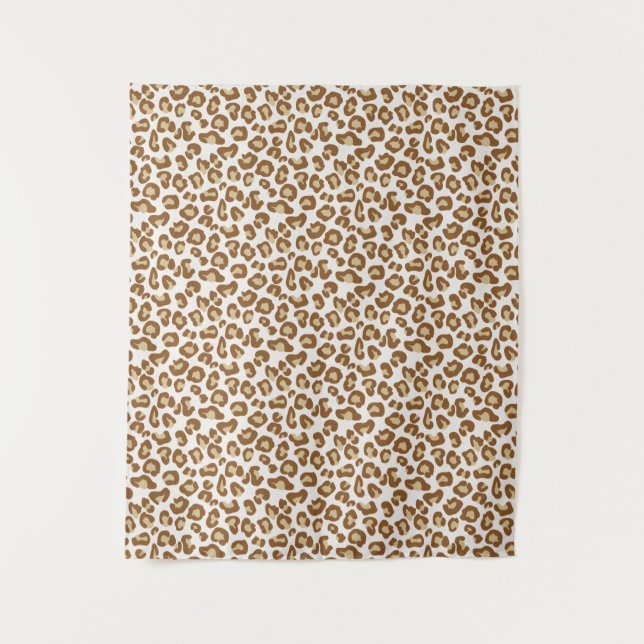 Tenture Empreinte de léopard de neige, beige, tan et crème (Devant)