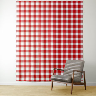 Tenture En vichy rouge et blanc