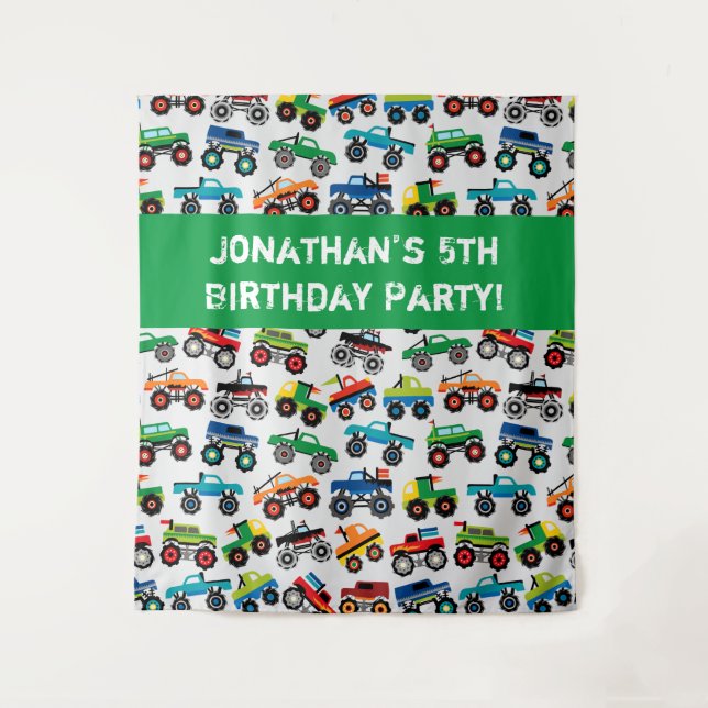 Tenture Enfants des camions monstres (Devant)