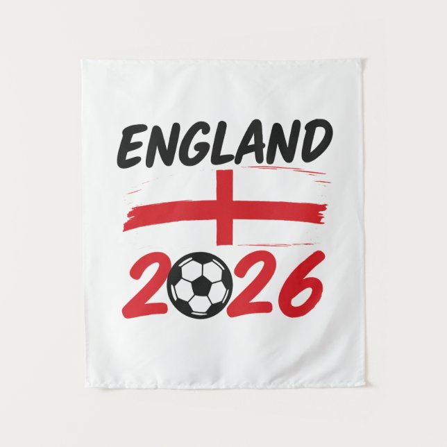 Tenture England 2026 Soccer Fan Design, Cross and Football (Devant)