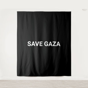 Tenture Enregistrer Gaza noir blanc texte personnalisé min