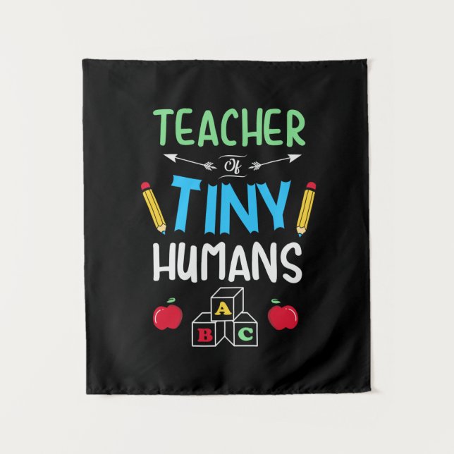 Tenture Enseignant Cadeau enseignant minuscules humains (Devant)
