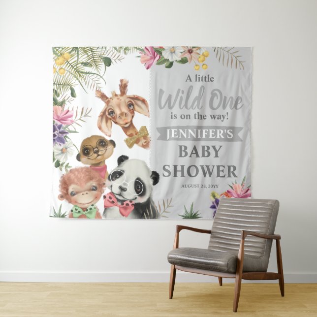 Tenture Enseigne de toile de fond de douche pour bébé garç (En situation (horizontale))