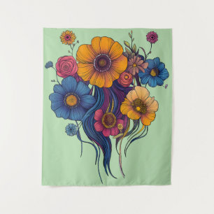 Tenture Ensemble artistique de belles fleurs