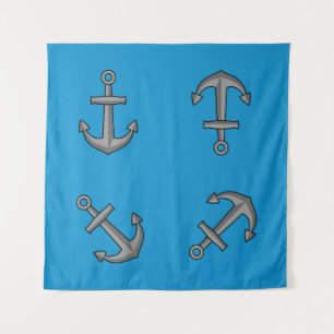 Tenture Ensemble d'ancre de bateau de dessin animé