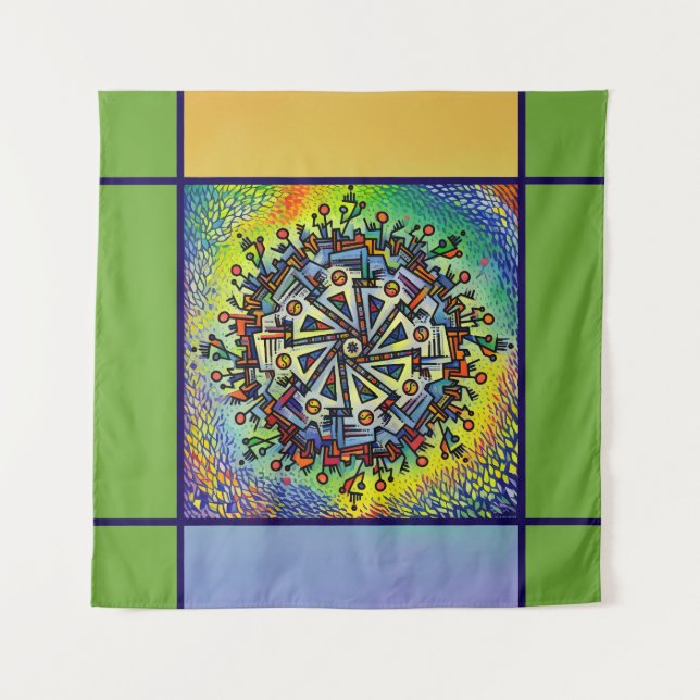 Tenture Ensemble de tapis de voiture à motif mandala (Devant)