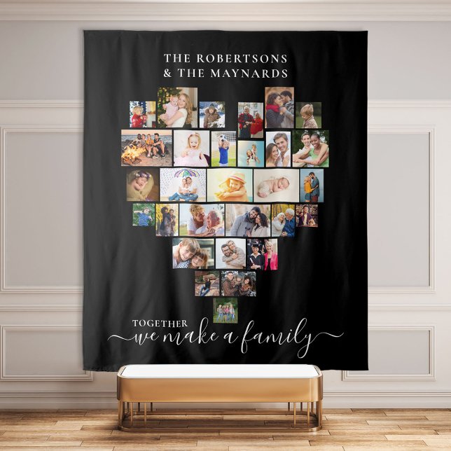 Tenture Ensemble nous formons un cœur de famille 29 Collag (Créateur téléchargé)