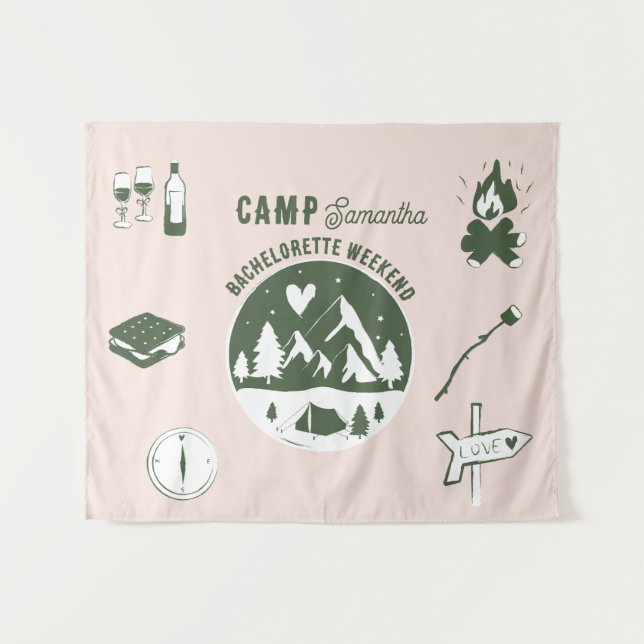 Tenture Enterrement de vie de jeune fille Camping Bach Wee (Devant (Horizontal))