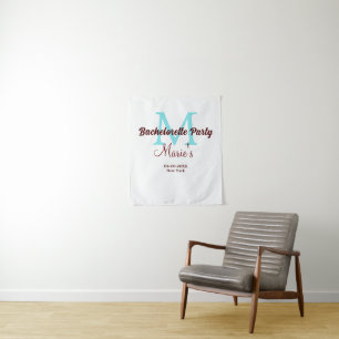 Tenture enterrement de vie de jeune fille monogramme ajout