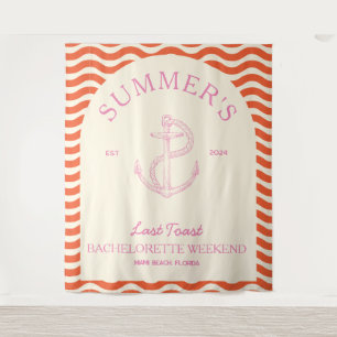 Tenture Enterrement de vie de jeune fille rétro rose tropi