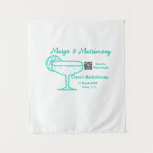 Tenture enterrement de vie de jeune fille Turquoise Margs