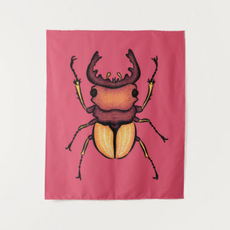Tenture Entomologie rose de l'insecte du scarabée