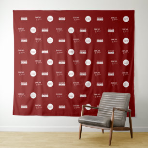 Tenture Entreprise Blanc logo du commanditaire Mur de médi