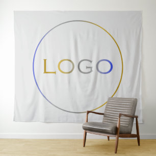 Tenture Entreprise Corporate Simple Grand Logo sur Gris Cl