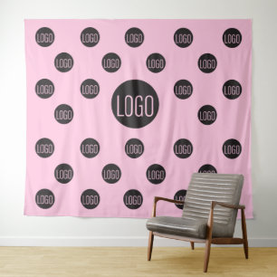 Tenture Entreprise de fond personnalisé avec logo rose à p