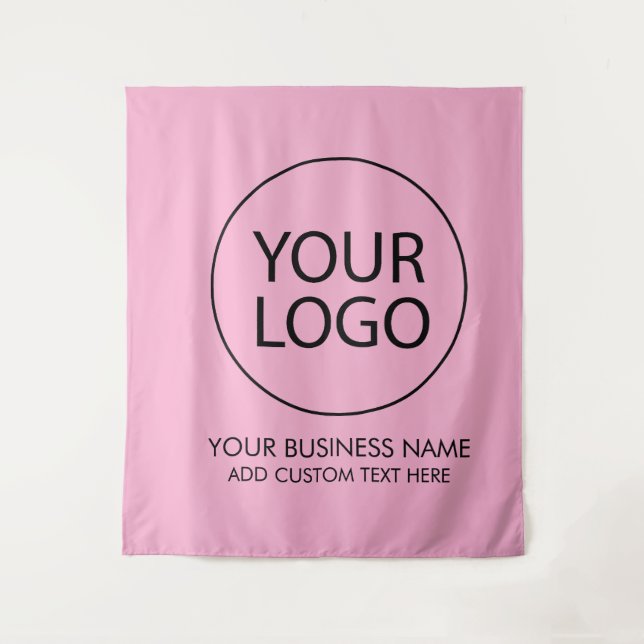 Tenture Entreprise de logo et de texte professionnels rose (Devant)