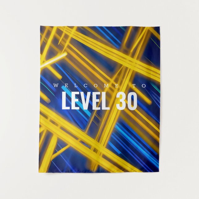 Tenture Epic Glowing Yellow Cyan Light Trails Cyberpunk (Devant)