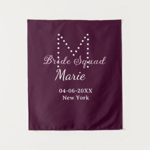 Tenture Équipe de mariée ajoutez nom monogramme demoiselle