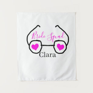 Tenture Équipe de mariée lunettes de soleil rose noir cœur