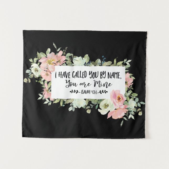 Tenture Ésaïe 43:1 Je Vous Ai Appelés par Nom Bible Verse (Devant (Horizontal))