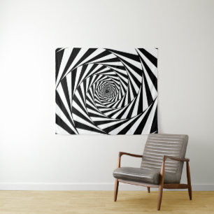 Tenture Escalier en spirale tourbillonnant abstrait noir e