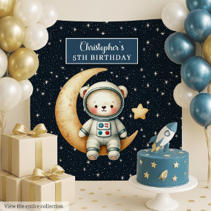 Tenture Espace Explorer Bear Backdrop pour Birthday Boy
