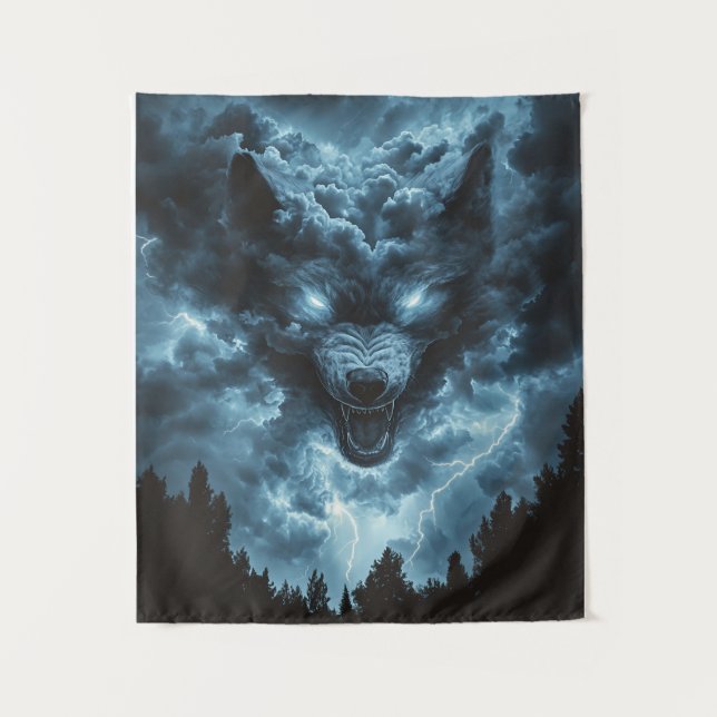 Tenture Esprit de loup de tempête (Devant)