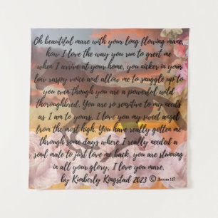 Tenture esprit du cheval poème d'amour par moi KK