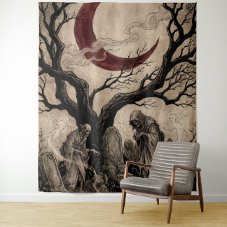 Tenture Esprits Jikininki sous la lune de sang